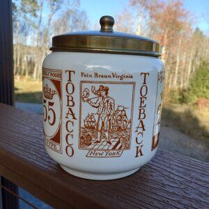 Vintage Royal Goedewaagen Gouda Holland Tobacco Jar with Lid